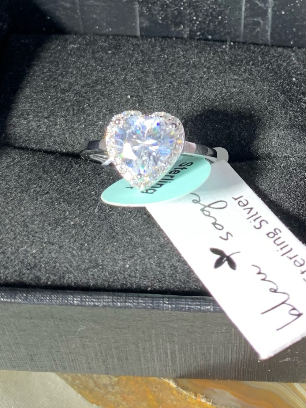 Sterling Silver CZ Heart Halo Ring size 7,nwt.